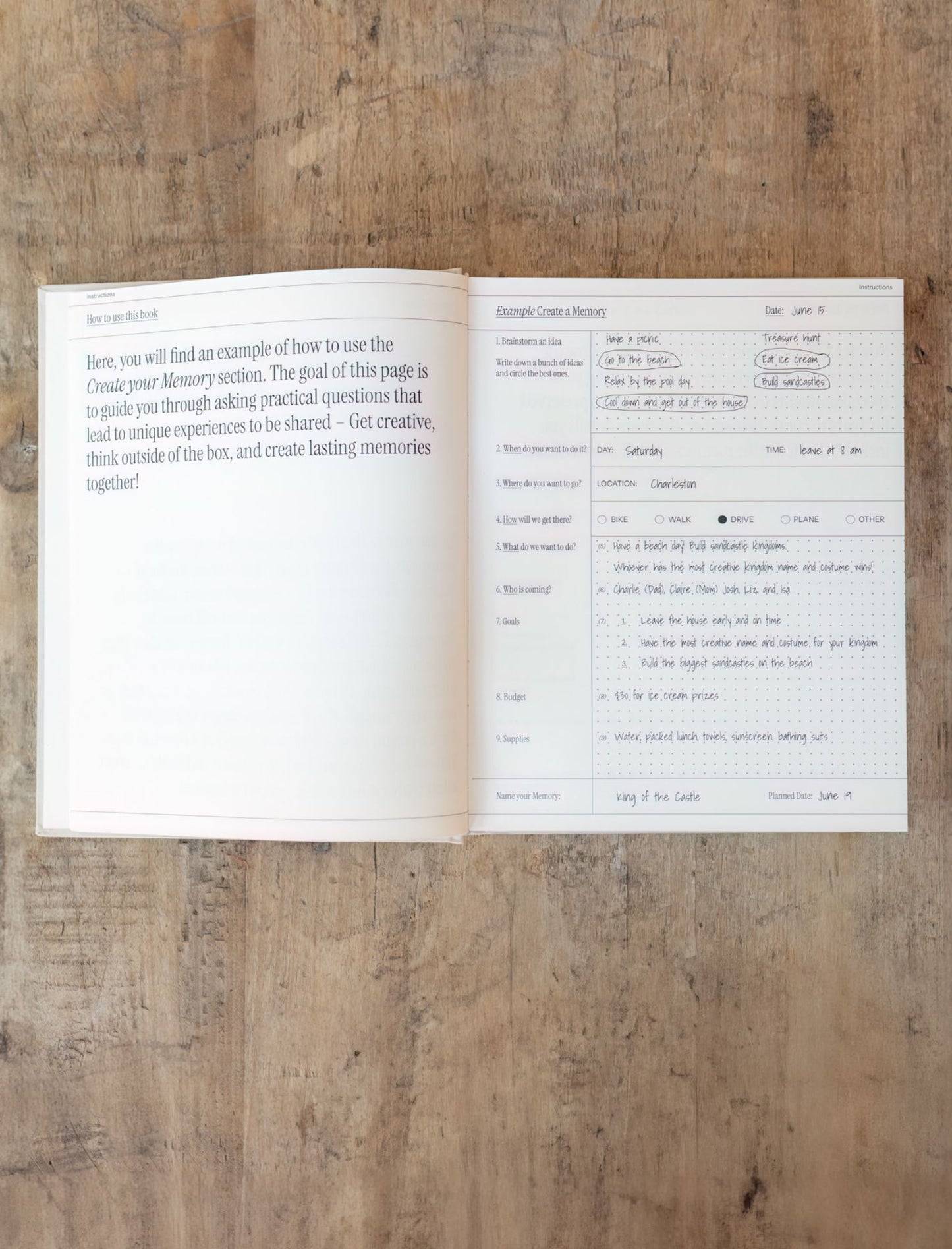 Family Memory Book - 50 Memories Made Together